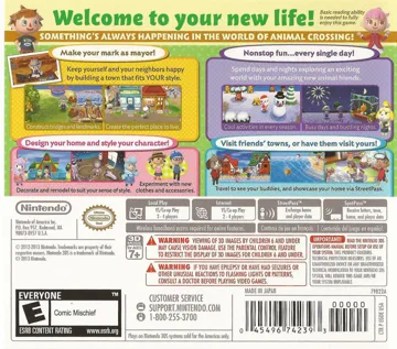 Animal Crossing - New Leaf - Welcome Amiibo (USA) box cover back